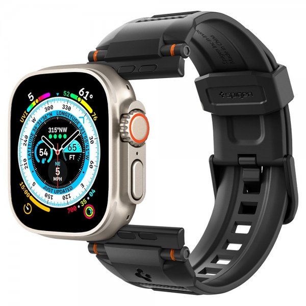 Spigen Apple Watch 44/45/46mm/Ultra 49mm Armband Rugged Ultra Matte Black
