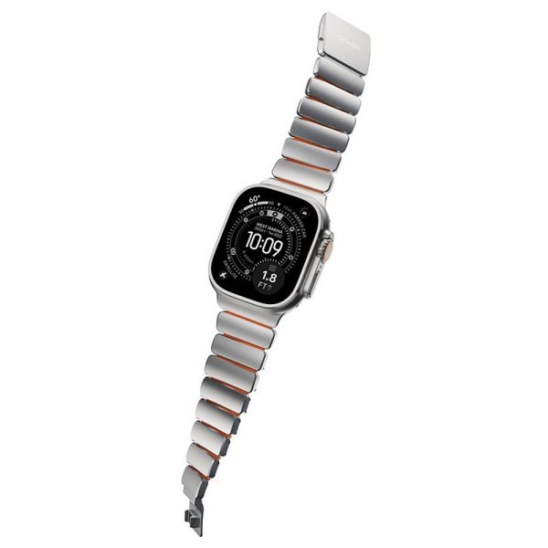 Nomad Apple Watch 44/45/46mm/Ultra 49mm Armband Stratos Band Natural Ultra Orange