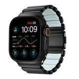 Nomad Apple Watch 44/45/46mm/Ultra 49mm Armband Stratos Band Svart Icy Blue Glow