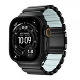 Nomad Apple Watch 44/45/46mm/Ultra 49mm Armband Stratos Band Svart Icy Blue Glow