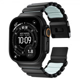 Nomad Apple Watch 44/45/46mm/Ultra 49mm Armband Stratos Band Svart Icy Blue Glow