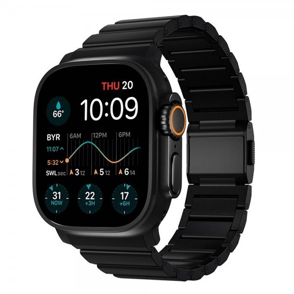 Nomad Apple Watch 44/45/46mm/Ultra 49mm Armband Titanium Band Svart