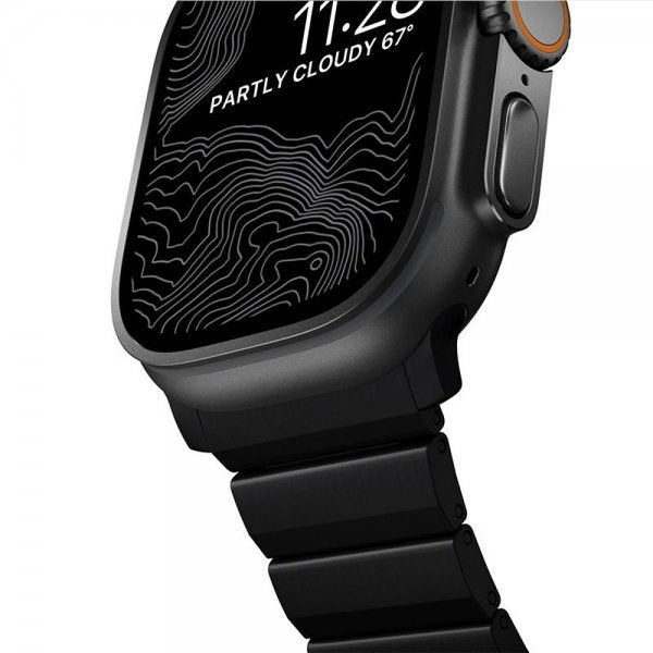 Nomad Apple Watch 44/45/46mm/Ultra 49mm Armband Titanium Band Svart