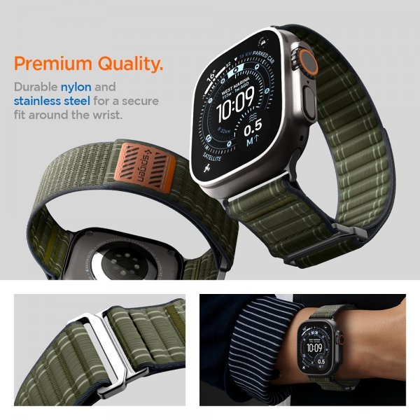Spigen Apple Watch 44/45/46mm/Ultra 49mm Armband WBF0 Grön
