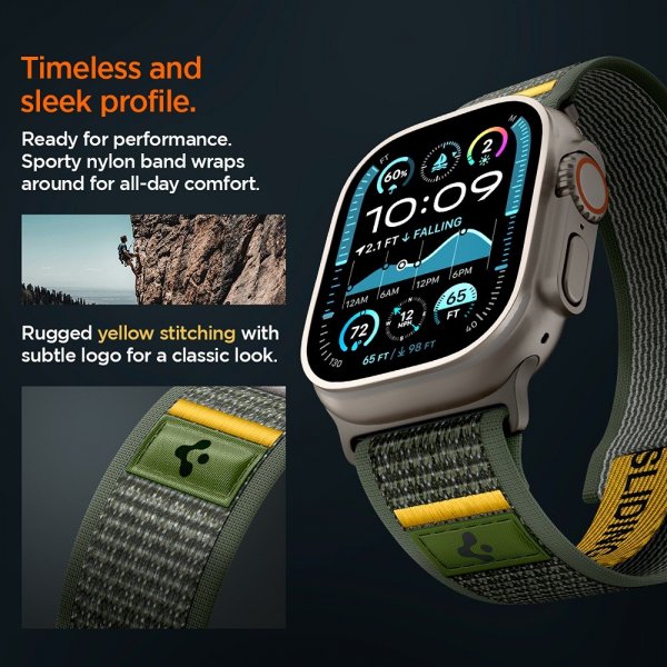 Spigen Apple Watch 44/45/46mm/Ultra 49mm Armband Athlex Air Active Green