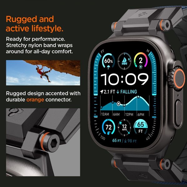 Spigen Apple Watch 44/45/46mm/Ultra 49mm Armband DuraPro Armor Navy Blue