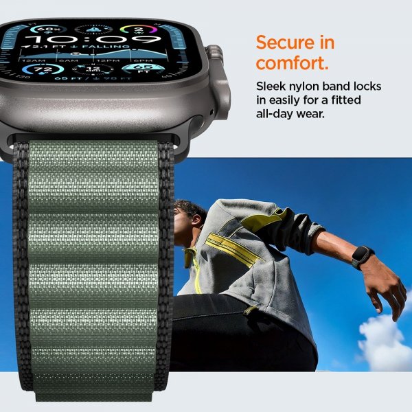 Spigen Apple Watch 44/45/46mm/Ultra 49mm Armband WBF1 Svart Grön