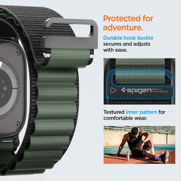 Spigen Apple Watch 44/45/46mm/Ultra 49mm Armband WBF1 Svart Grön