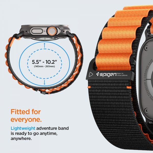 Spigen Apple Watch 44/45/46mm/Ultra 49mm Armband WBF1 Svart Orange
