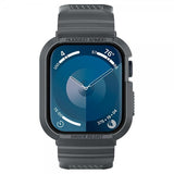 Spigen Apple Watch 44/45mm Armband och Skal Rugged Armor Pro Dark Gray