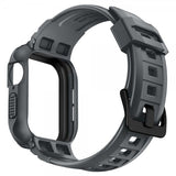 Spigen Apple Watch 44/45mm Armband och Skal Rugged Armor Pro Dark Gray