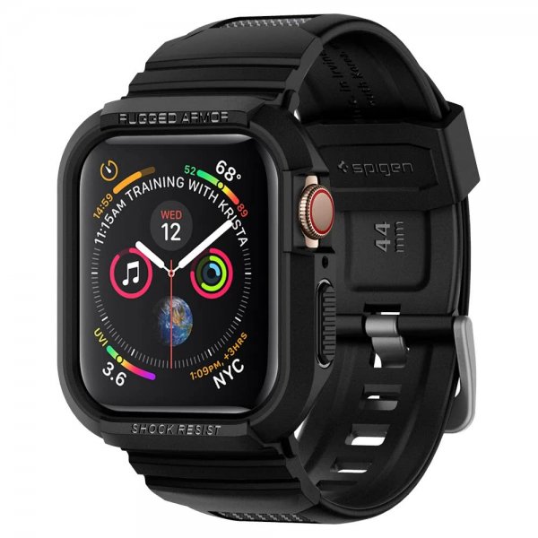 Spigen Apple Watch 44/45mm Skal med armband Rugged Armor Pro Charcoal Grey