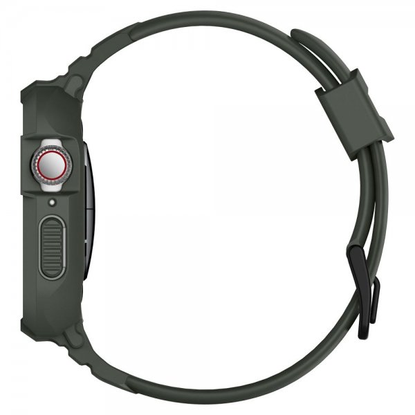 Spigen Apple Watch 44/45mm Skal med armband Rugged Armor Pro Military Green