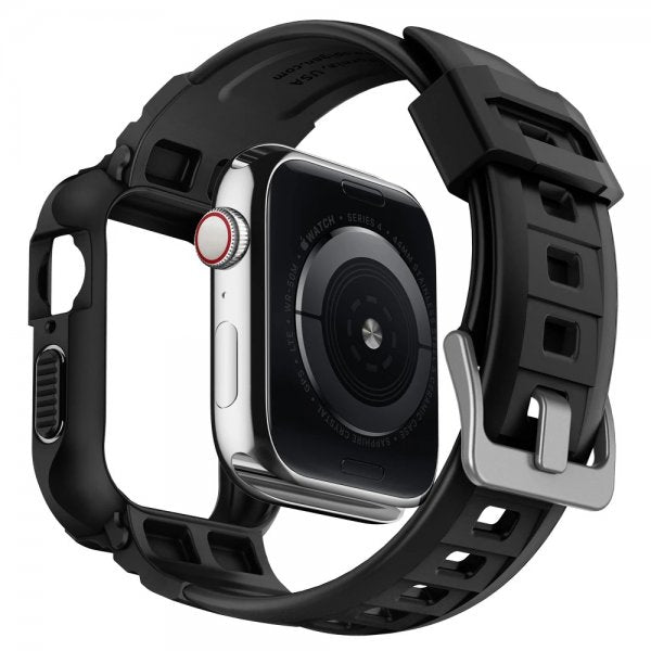Spigen Apple Watch 44/45mm Skal med armband Rugged Armor Pro Svart