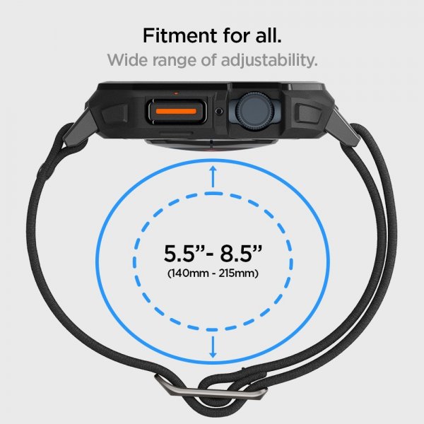 Spigen Apple Watch 45mm Armband och Skal Lite Fit Pro Matte Black
