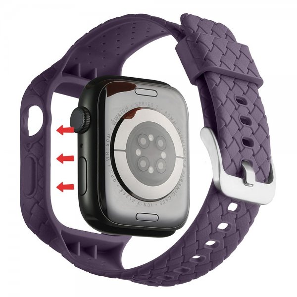 Apple Watch 45mm Armband Vävtextur Lila