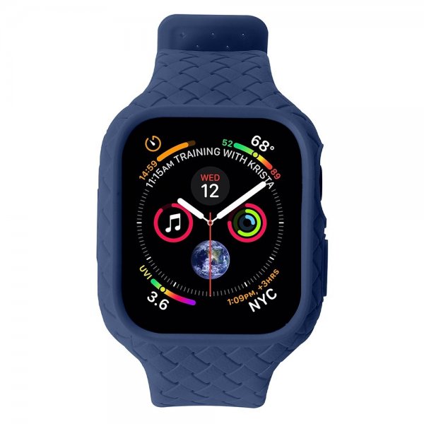 Apple Watch 45mm Armband Vävtextur Mörkblå