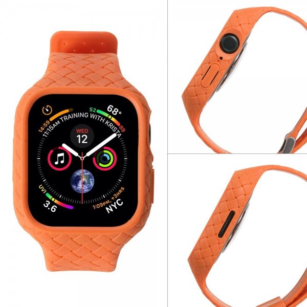Apple Watch 45mm Armband Vävtextur Orange