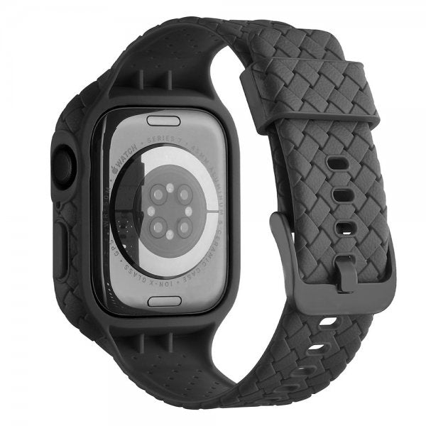 Apple Watch 45mm Armband Vävtextur Svart