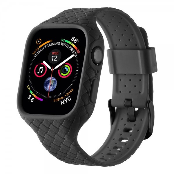 Apple Watch 45mm Armband Vävtextur Svart