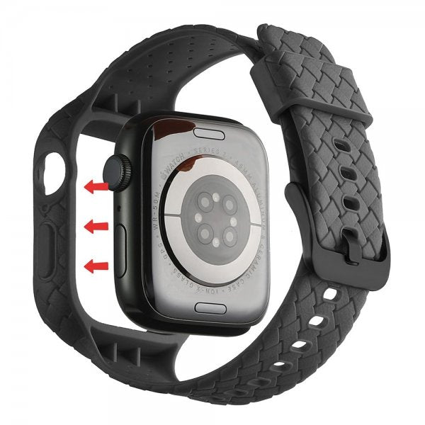 Apple Watch 45mm Armband Vävtextur Svart