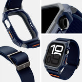 Spigen Apple Watch 46mm (Series 10/11) Armband och Skal Lite Fit Pro Navy Blue