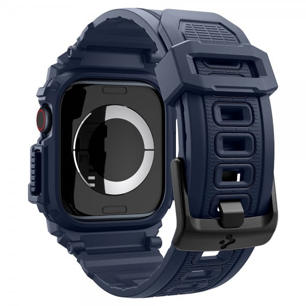Spigen Apple Watch 46mm (Series 10/11) Armband och Skal Rugged Armor Pro Navy Blue