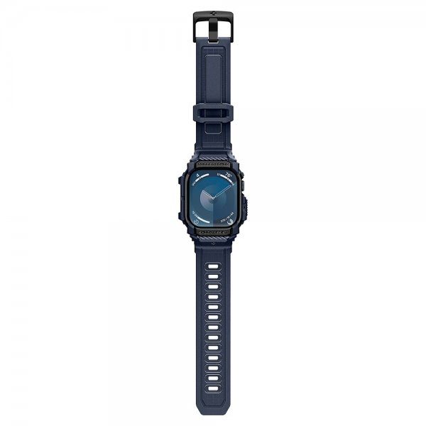 Spigen Apple Watch 46mm (Series 10/11) Armband och Skal Rugged Armor Pro Navy Blue