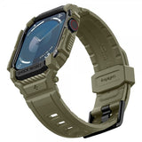 Spigen Apple Watch 46mm (Series 10/11) Armband och Skal Rugged Armor Pro Vintage Khaki
