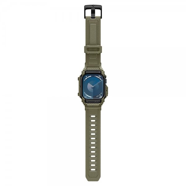 Spigen Apple Watch 46mm (Series 10/11) Armband och Skal Rugged Armor Pro Vintage Khaki