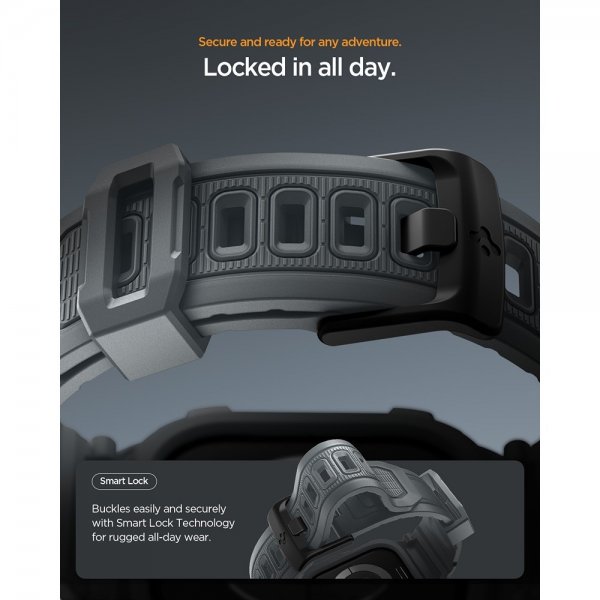 Spigen Apple Watch 46mm (Series 10/11) Armband Rugged Armor Pro 2 Dark Gray
