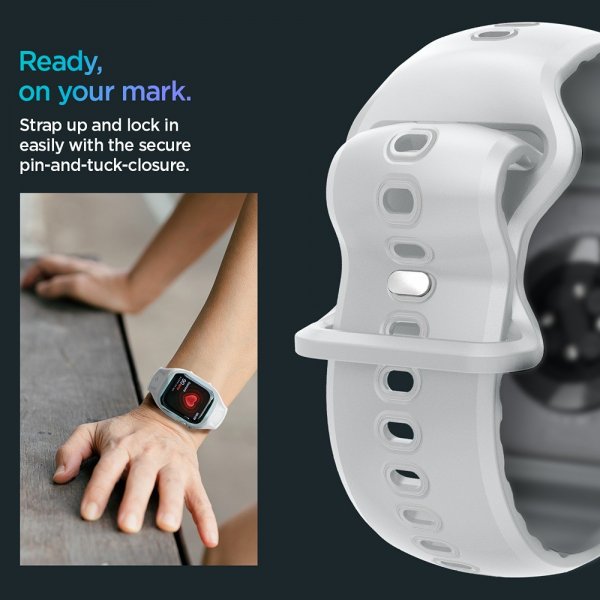 Spigen Apple Watch 46mm (Series 10/11) Skal med Armband Liquid Air Pro Grå