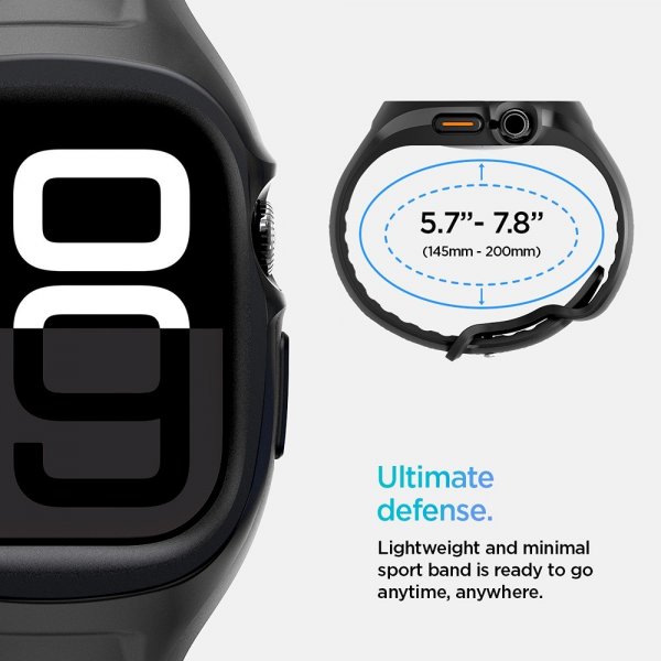 Spigen Apple Watch 46mm (Series 10/11) Skal med Armband Liquid Air Pro Matte Black