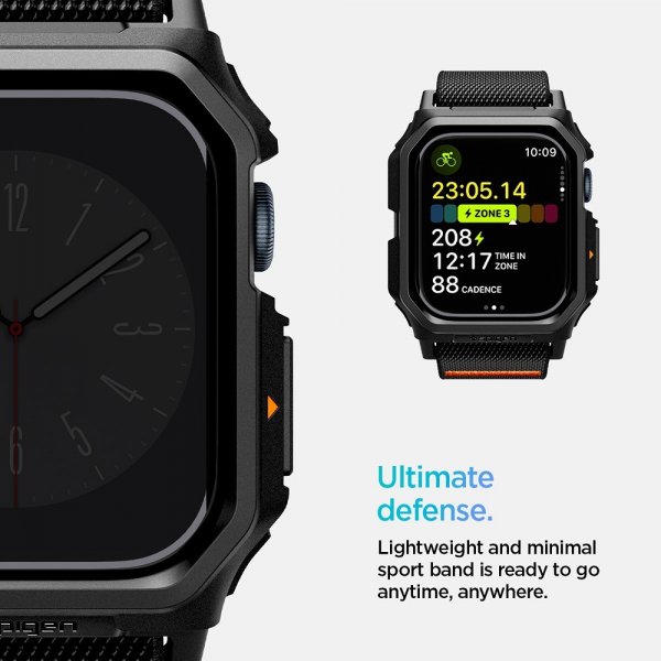 Spigen Apple Watch 46mm (Series 10/11) Armband och Skal Lite Fit Pro Matte Black