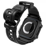 Spigen Apple Watch 46mm (Series 10/11) Armband och Skal Rugged Armor Pro Matte Black