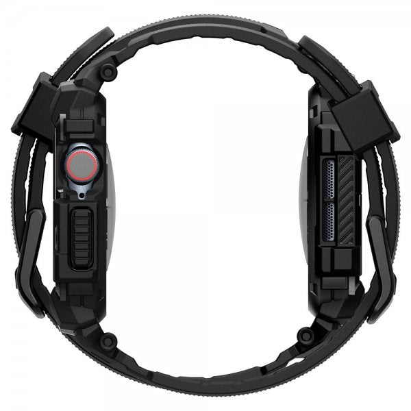 Spigen Apple Watch 46mm (Series 10/11) Armband och Skal Rugged Armor Pro Matte Black