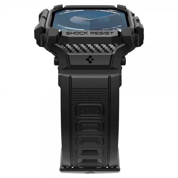Spigen Apple Watch 46mm (Series 10/11) Armband och Skal Rugged Armor Pro Matte Black
