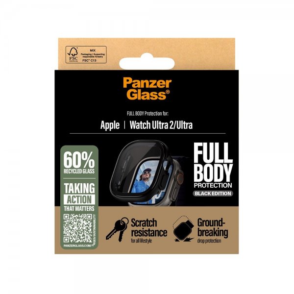 PanzerGlass Apple Watch Ultra 49mm Skal med Skärmskydd Full Body Protection Svart