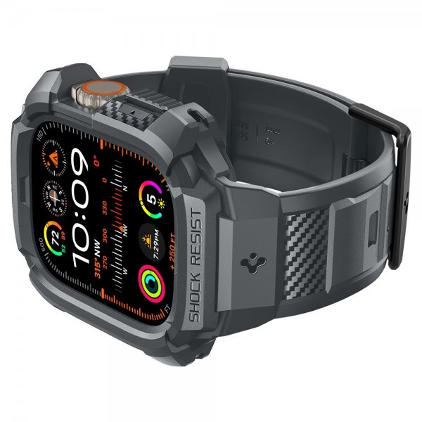 Spigen Apple Watch Ultra 49mm Armband och Skal Rugged Armor Pro Dark Gray
