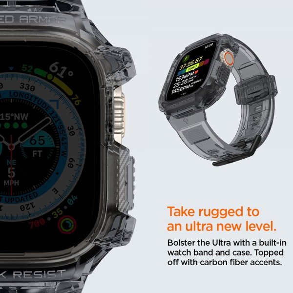 Spigen Apple Watch Ultra 49mm Armband och Skal Rugged Armor Pro Space Crystal