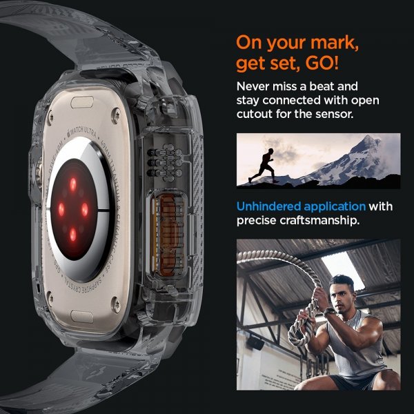 Spigen Apple Watch Ultra 49mm Armband och Skal Rugged Armor Pro Space Crystal