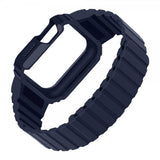 Apple Watch Ultra 49mm Armband med Skal Silikon Magnetstänging Blå