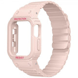 Apple Watch Ultra 49mm Armband med Skal Silikon Magnetstänging Rosa