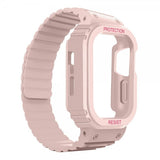 Apple Watch Ultra 49mm Armband med Skal Silikon Magnetstänging Rosa