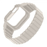 Apple Watch Ultra 49mm Armband med Skal Silikon Magnetstänging Vit