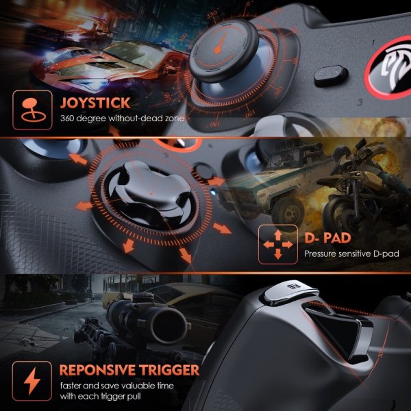 EasySMX Arion 9101 Trådlös Spelkontroll PS3/Android/PC Svart