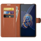Asus Zenfone 8 Flip Fodral Litchi Brun