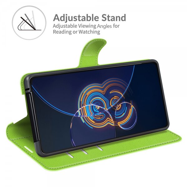 Asus Zenfone 8 Flip Fodral Litchi Grön