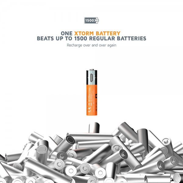 Xtorm Batteri AAA Uppladdningsbara USB-C 4-pack