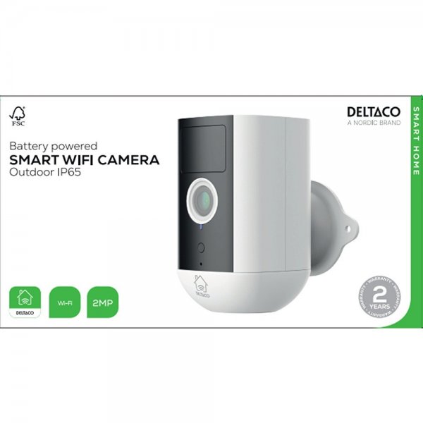 Deltaco Smart Home Batteridriven WiFi Kamera IP54